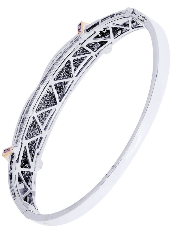 Mens Diamond Bangle White Gold| 3.45 Carats| 30.81 Grams
