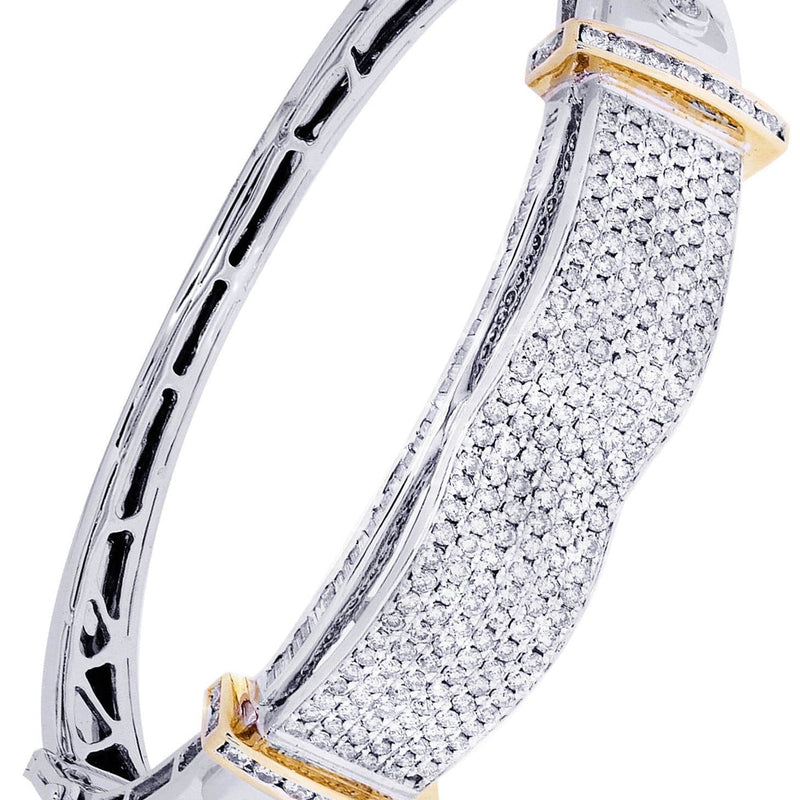 Mens Diamond Bangle White Gold| 3.45 Carats| 30.81 Grams