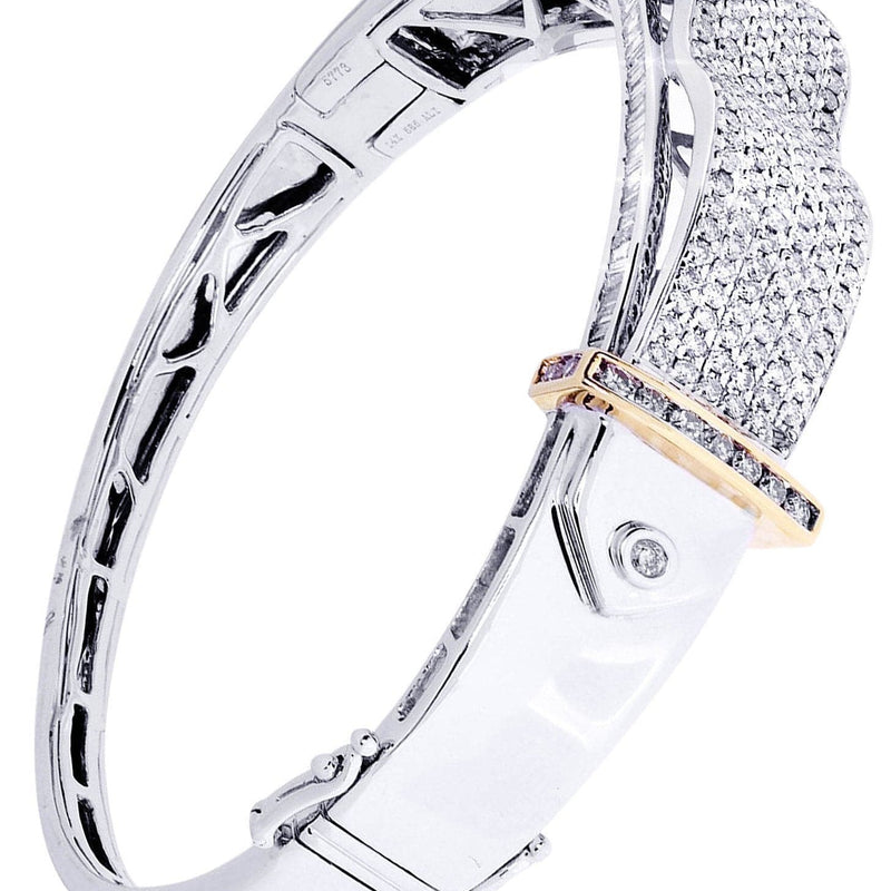 Mens Diamond Bangle White Gold| 3.45 Carats| 30.81 Grams