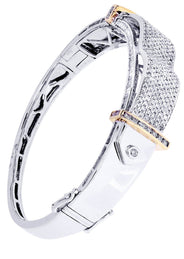 Mens Diamond Bangle White Gold| 3.45 Carats| 30.81 Grams