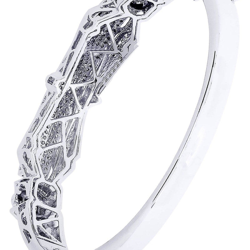 Mens Diamond Bangle White Gold| 1.92 Carats| 37.88 Grams