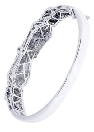 Mens Diamond Bangle White Gold| 1.92 Carats| 37.88 Grams