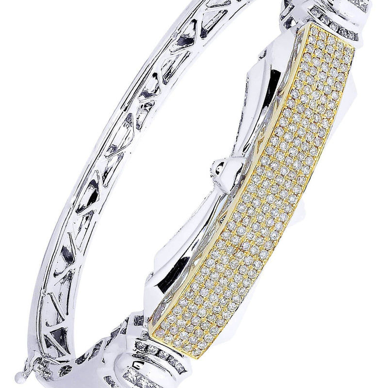 Mens Diamond Bangle White Gold| 1.92 Carats| 37.88 Grams