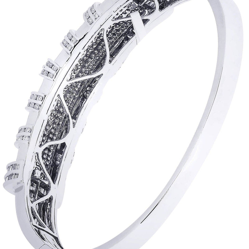 Mens Diamond Bangle White Gold| 4.43 Carats| 37.32 Grams