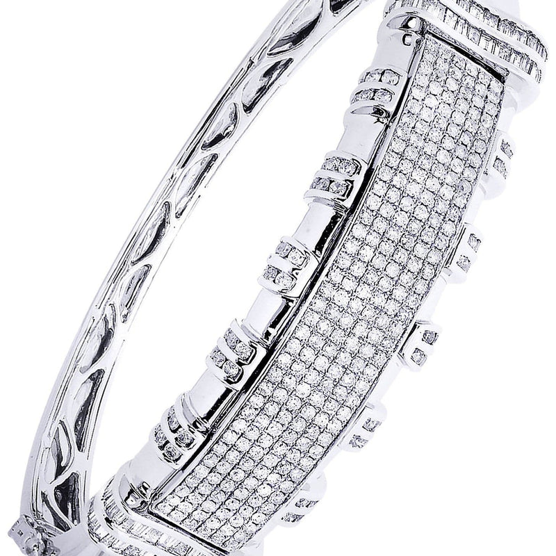 Mens Diamond Bangle White Gold| 4.43 Carats| 37.32 Grams