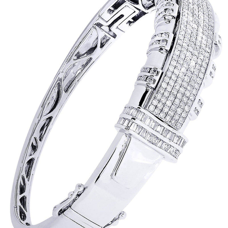 Mens Diamond Bangle White Gold| 4.43 Carats| 37.32 Grams