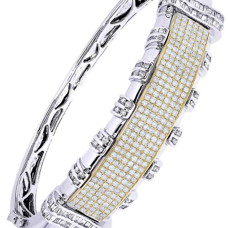 Mens Diamond Bangle White Gold| 4.48 Carats| 35.3 Grams