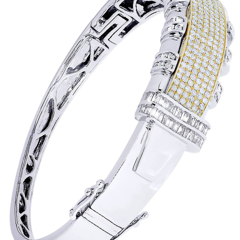 Mens Diamond Bangle White Gold| 4.48 Carats| 35.3 Grams