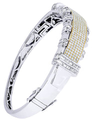 Mens Diamond Bangle White Gold| 4.48 Carats| 35.3 Grams