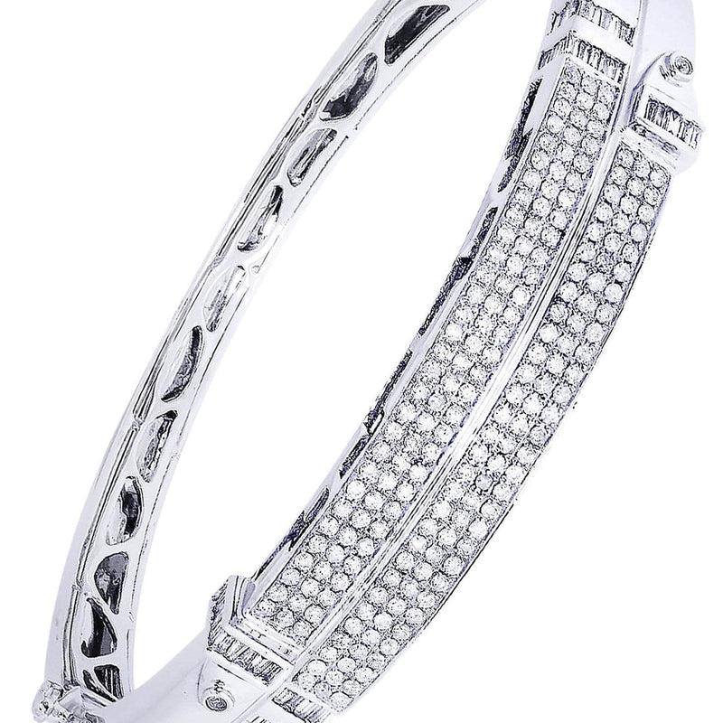 Mens Diamond Bangle White Gold| 2.35 Carats| 33.93 Grams