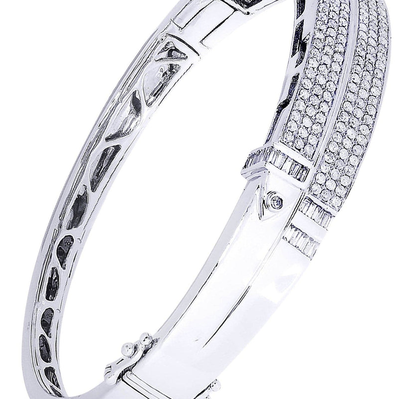 Mens Diamond Bangle White Gold| 2.35 Carats| 33.93 Grams