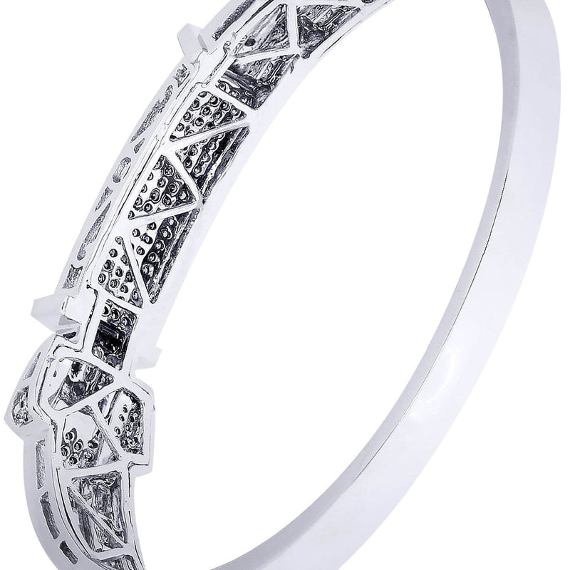 Mens Diamond Bangle White Gold| 2.51 Carats| 40.03 Grams