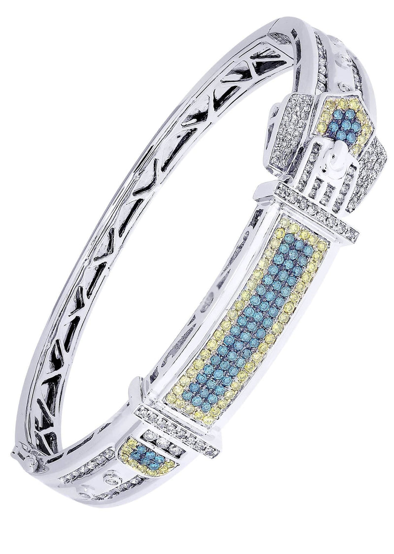 Mens Diamond Bangle White Gold| 2.51 Carats| 40.03 Grams