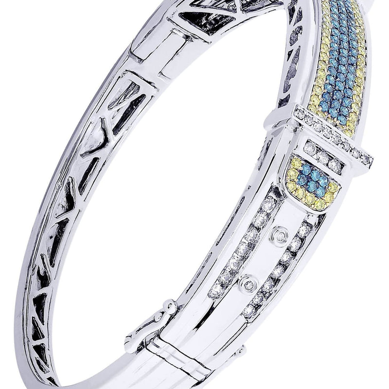 Mens Diamond Bangle White Gold| 2.51 Carats| 40.03 Grams