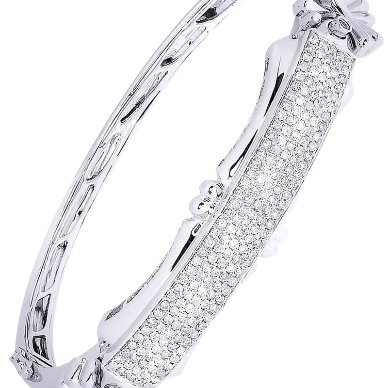 Mens Diamond Bangle White Gold| 1.54 Carats| 33.25 Grams