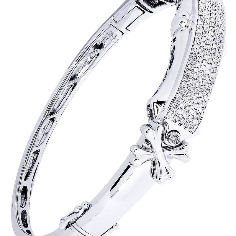 Mens Diamond Bangle White Gold| 1.54 Carats| 33.25 Grams