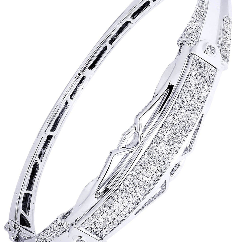 Mens Diamond Bangle White Gold| 1.76 Carats| 26.69 Grams