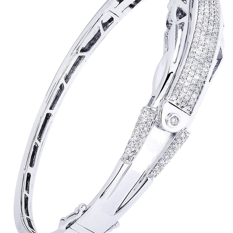 Mens Diamond Bangle White Gold| 1.76 Carats| 26.69 Grams