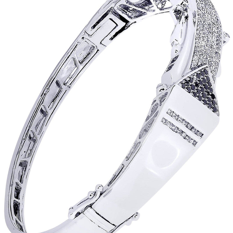Mens Diamond Bangle White Gold| 1.51 Carats| 32.39 Grams