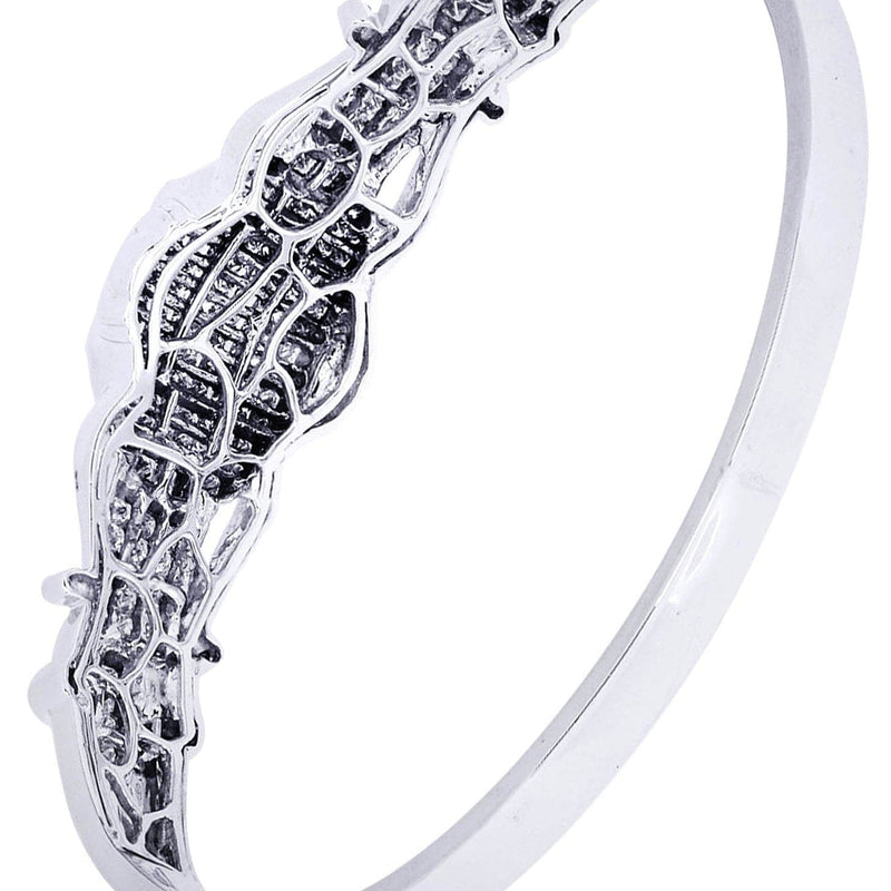 Mens Diamond Bangle White Gold| 3.84 Carats| 29.58 Grams