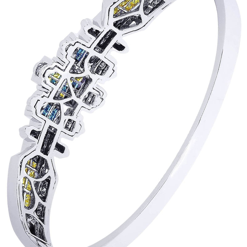 Mens Diamond Bangle White Gold| 4.48 Carats| 33.84 Grams