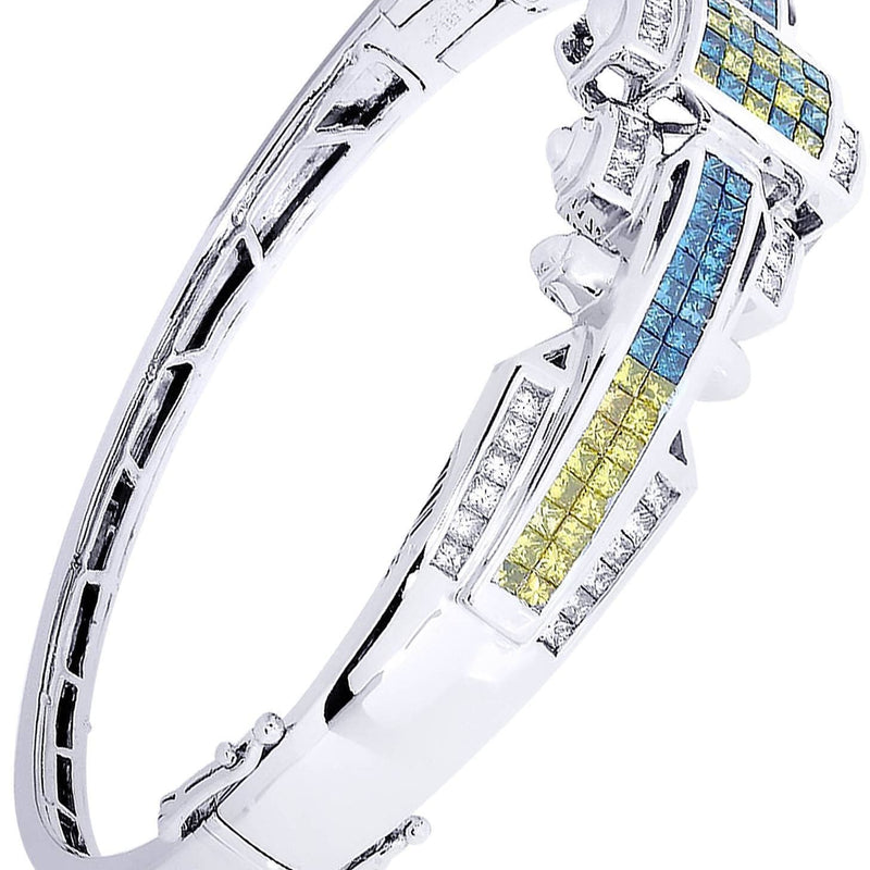 Mens Diamond Bangle White Gold| 4.48 Carats| 33.84 Grams