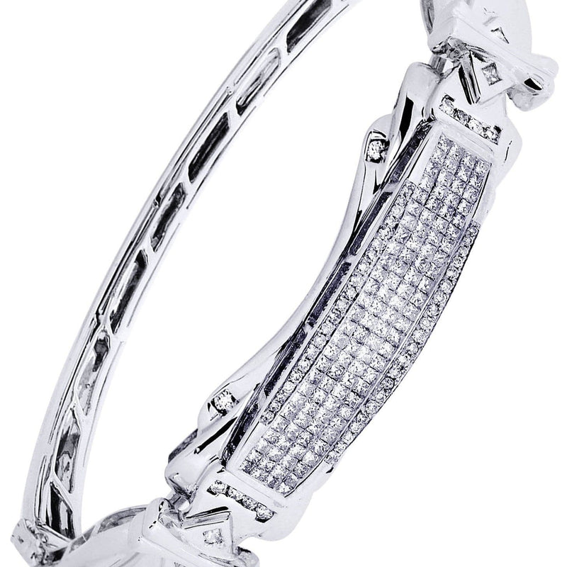 Mens Diamond Bangle White Gold| 1.95 Carats| 33.54 Grams
