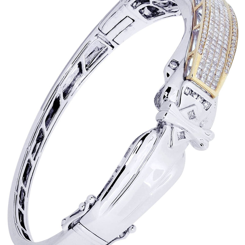 Mens Diamond Bangle White Gold| 1.97 Carats| 33.11 Grams