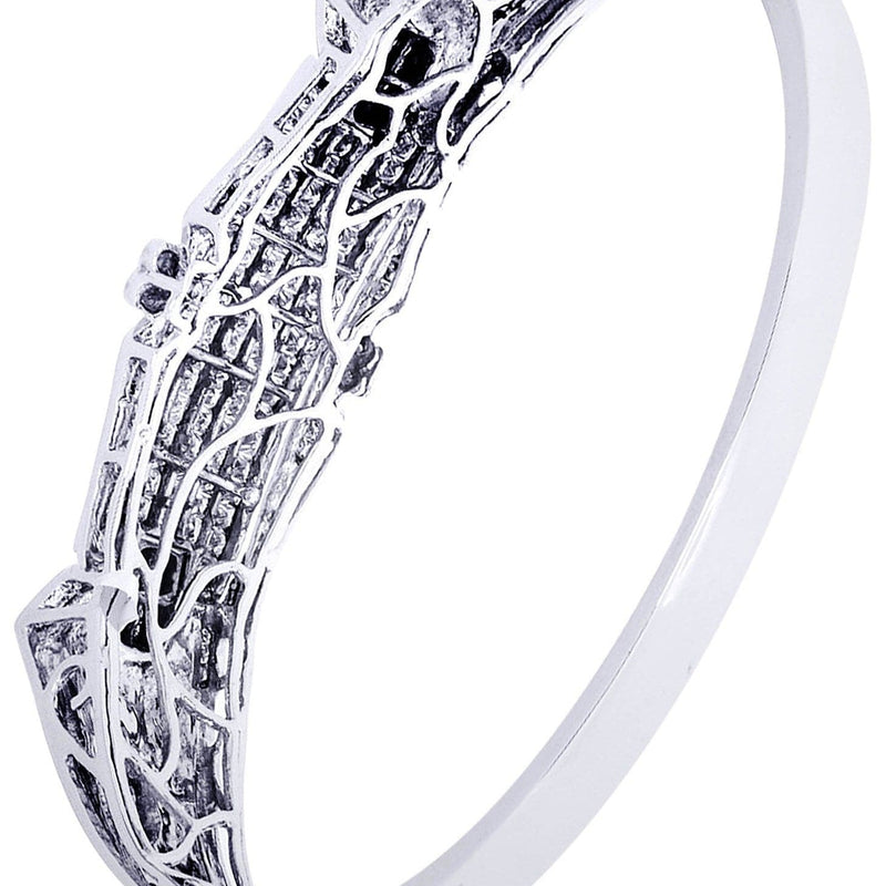 Mens Diamond Bangle White Gold| 3.47 Carats| 31.62 Grams