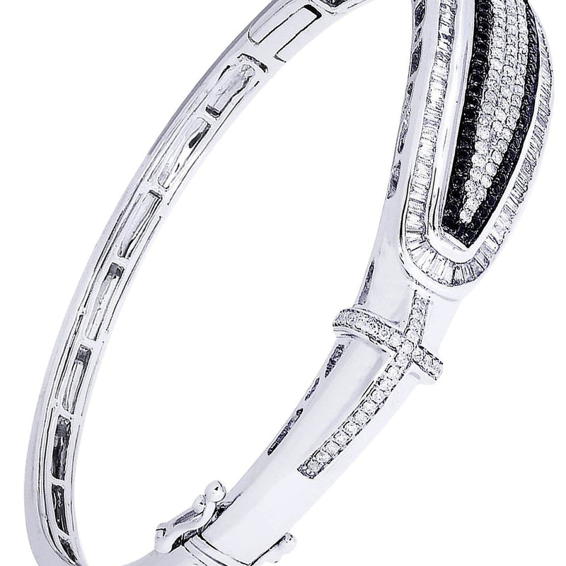 Mens Diamond Bangle White Gold| 2.25 Carats| 29.31 Grams