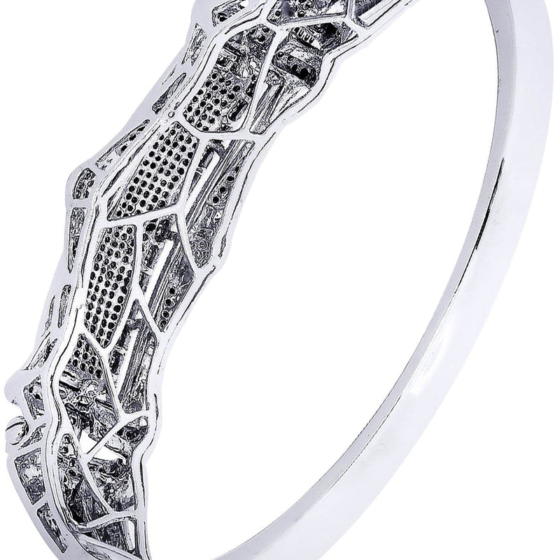 Mens Diamond Bangle White Gold| 1.92 Carats| 40.36 Grams
