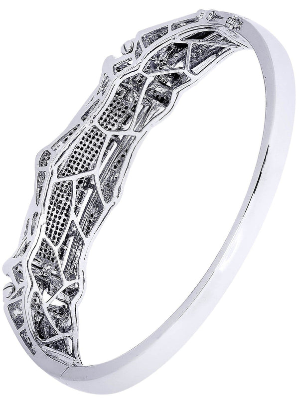 Mens Diamond Bangle White Gold| 1.92 Carats| 40.36 Grams