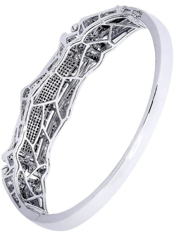 Mens Diamond Bangle White Gold| 1.92 Carats| 40.36 Grams