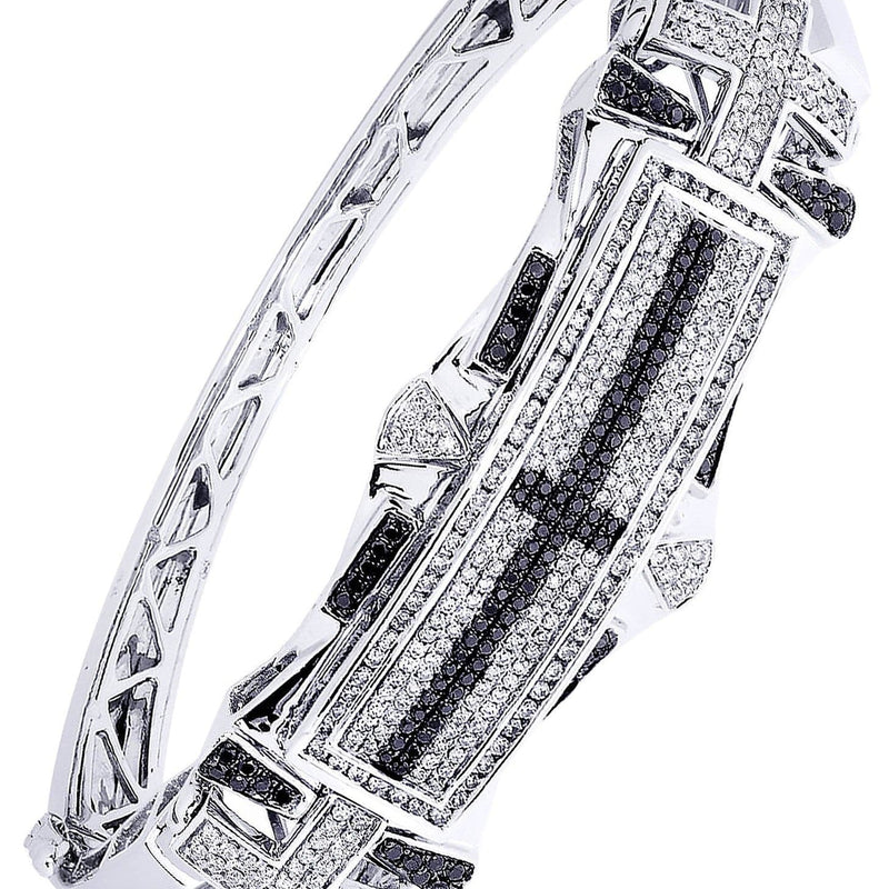 Mens Diamond Bangle White Gold| 1.92 Carats| 40.36 Grams