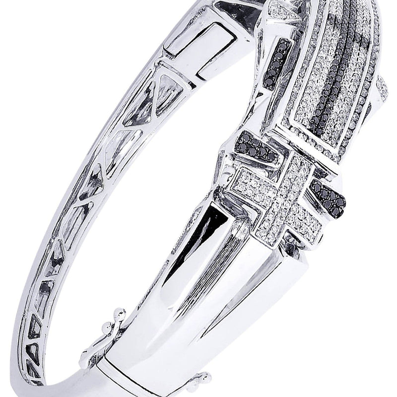 Mens Diamond Bangle White Gold| 1.92 Carats| 40.36 Grams