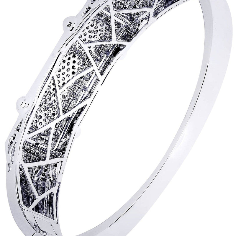 Mens Diamond Bangle White Gold| 2.64 Carats| 50.87 Grams