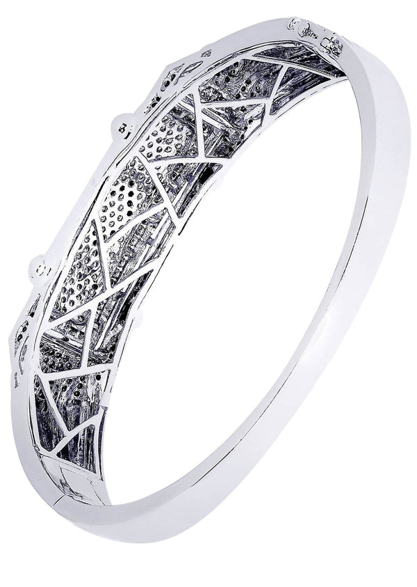 Mens Diamond Bangle White Gold| 2.64 Carats| 50.87 Grams