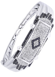 Mens Diamond Bangle White Gold| 2.64 Carats| 50.87 Grams