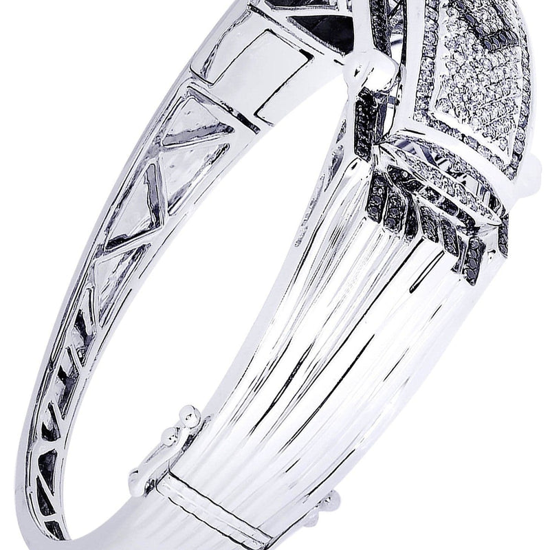Mens Diamond Bangle White Gold| 2.64 Carats| 50.87 Grams