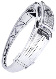 Mens Diamond Bangle White Gold| 2.64 Carats| 50.87 Grams