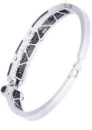 Mens Diamond Bangle White Gold| 2.89 Carats| 35.02 Grams