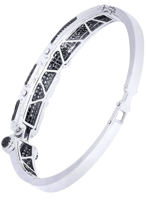 Mens Diamond Bangle White Gold| 2.89 Carats| 35.02 Grams