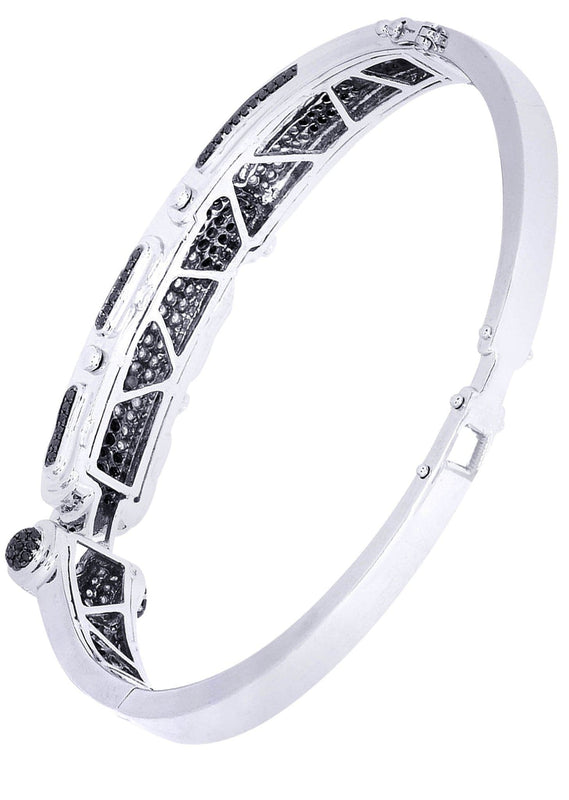 Mens Diamond Bangle White Gold| 2.89 Carats| 35.02 Grams