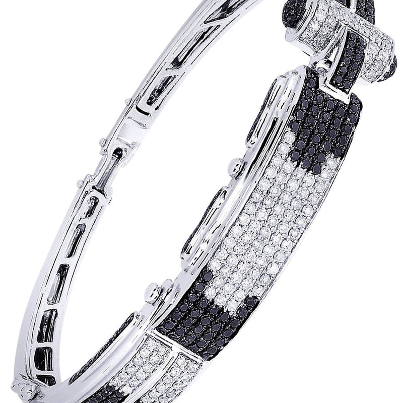 Mens Diamond Bangle White Gold| 2.89 Carats| 35.02 Grams