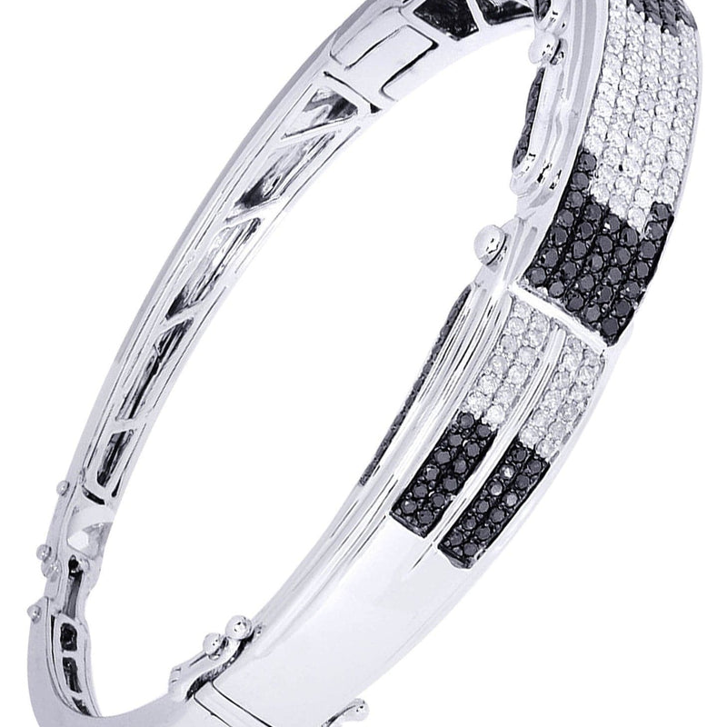 Mens Diamond Bangle White Gold| 2.89 Carats| 35.02 Grams
