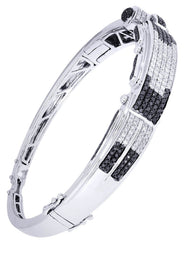 Mens Diamond Bangle White Gold| 2.89 Carats| 35.02 Grams