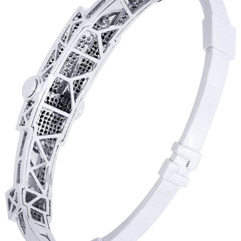 Mens Diamond Bangle White Gold| 1.7 Carats| 30.67 Grams
