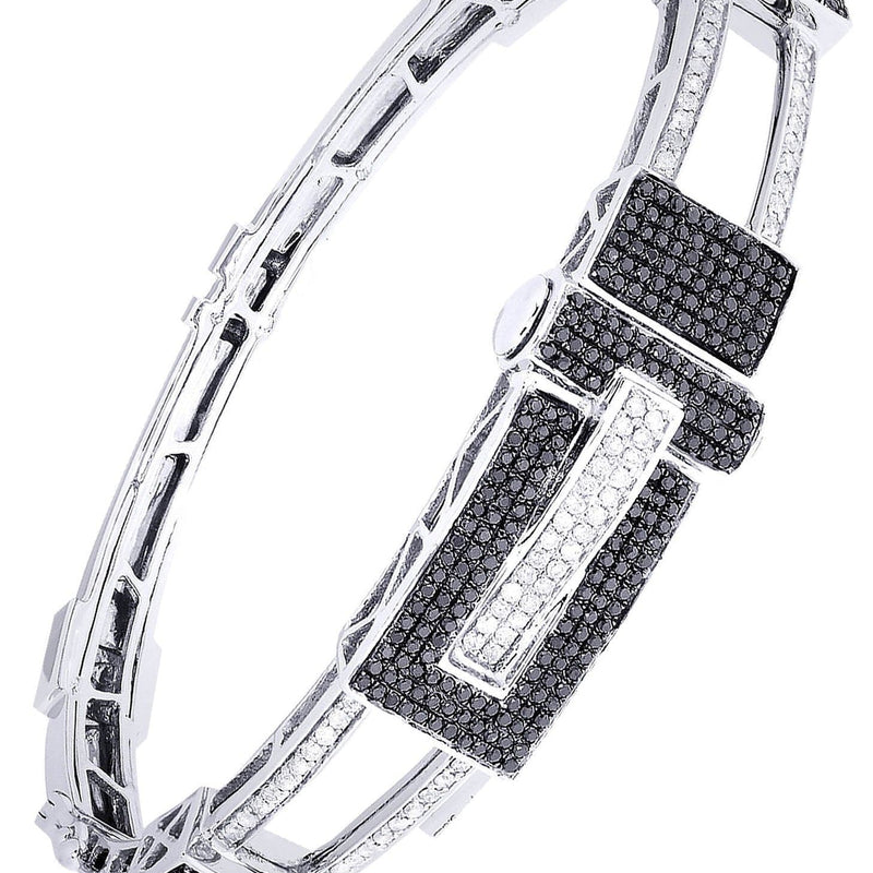 Mens Diamond Bangle White Gold| 1.7 Carats| 30.67 Grams