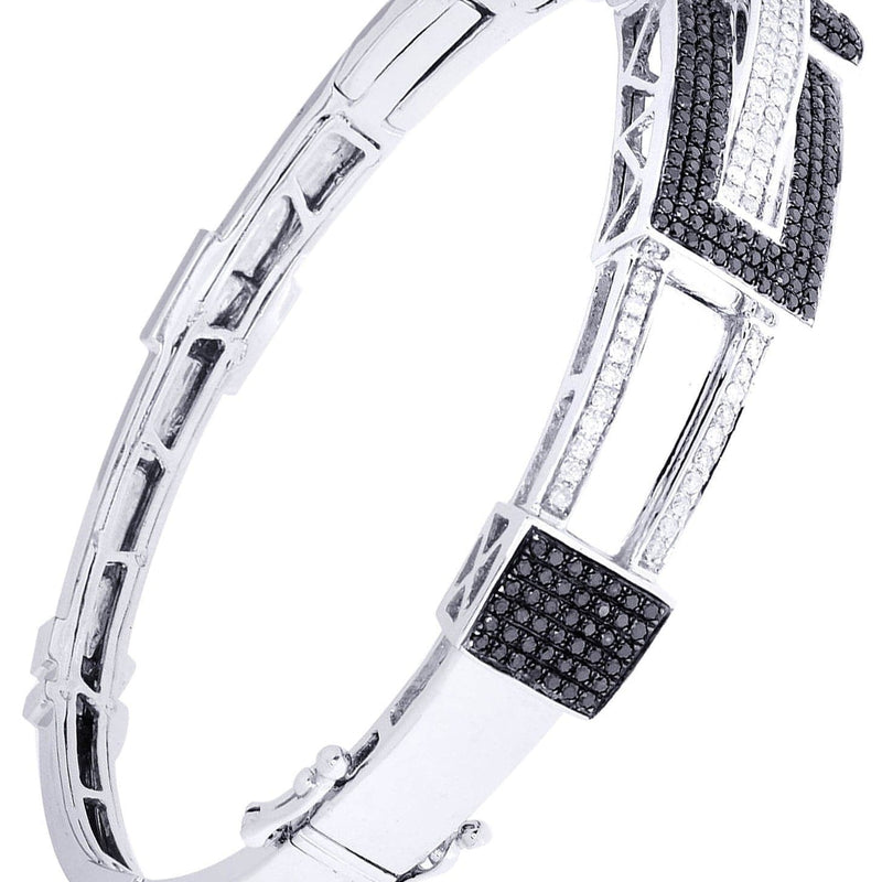 Mens Diamond Bangle White Gold| 1.7 Carats| 30.67 Grams