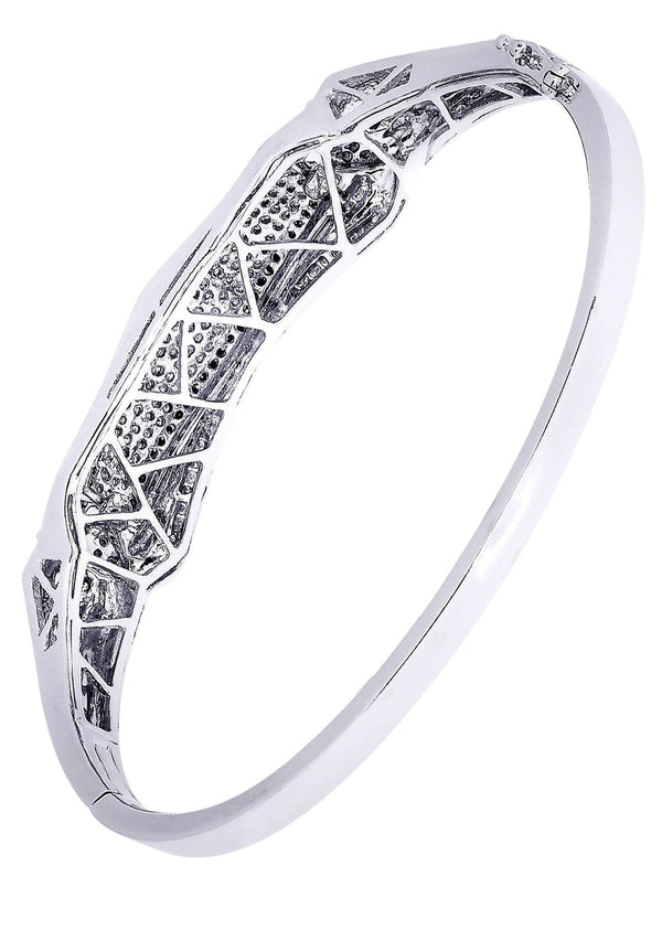 Mens Diamond Bangle White Gold| 1.66 Carats| 31.51 Grams